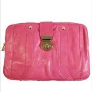 Rebecca Minkoff pink leather Rendezvous clutch